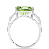 Inel din Argint 925 ( 2.51 grame ) cu Cuarț Verde și Topaz Alb 4.59 Carate