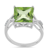 Inel din Argint 925 ( 2.51 grame ) cu Cuarț Verde și Topaz Alb 4.59 Carate
