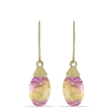 Cercei din Argint 925 Placat cu Aur ( 1.36 grame ) cu Fluorit Violet 10.37 Carate