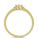 Inel din Argint 925 Placat cu Aur ( 1.73 grame ) cu Diamant de culoarea Șampaniei și Diamant Alb 0.02 Carate