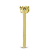 Inel din Argint 925 Placat cu Aur ( 1.73 grame ) cu Diamant de culoarea Șampaniei și Diamant Alb 0.02 Carate