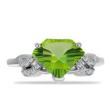 Inel din Argint 925 ( 3.5 grame ) cu Cuarț Verde și Topaz Alb 3.17 Carate