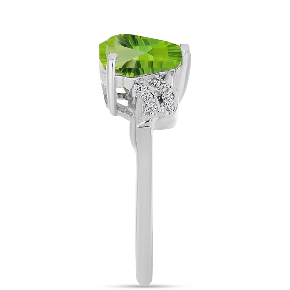 Inel din Argint 925 ( 3.5 grame ) cu Cuarț Verde și Topaz Alb 3.17 Carate