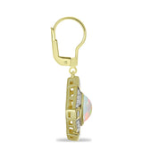 Cercei din Argint 925 Placat cu Aur ( 5.8 grame ) cu Opal Welo și Topaz Alb 2.42 Carate