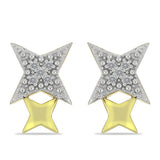 Cercei din Argint 925 Placat cu Aur ( 1.6 grame ) cu Diamant Alb 0.06 Carate