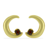 Set din Argint 925 Placat cu Aur ( 3.13 grame ) cu Diamant de culoarea Șampaniei și Diamant Alb 0.09 Carate ( Cercei )