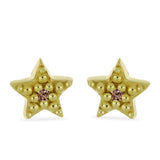 Cercei din Argint 925 Placat cu Aur ( 0.63 grame ) cu Diamant de culoarea Șampaniei 0.01 Carate