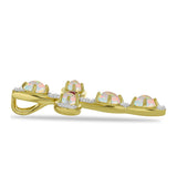 Cruce Pandantiv din Argint 925 Placat cu Aur ( 4.26 grame ) cu Opal Welo și Rubin Malagasy 1.33 Carate