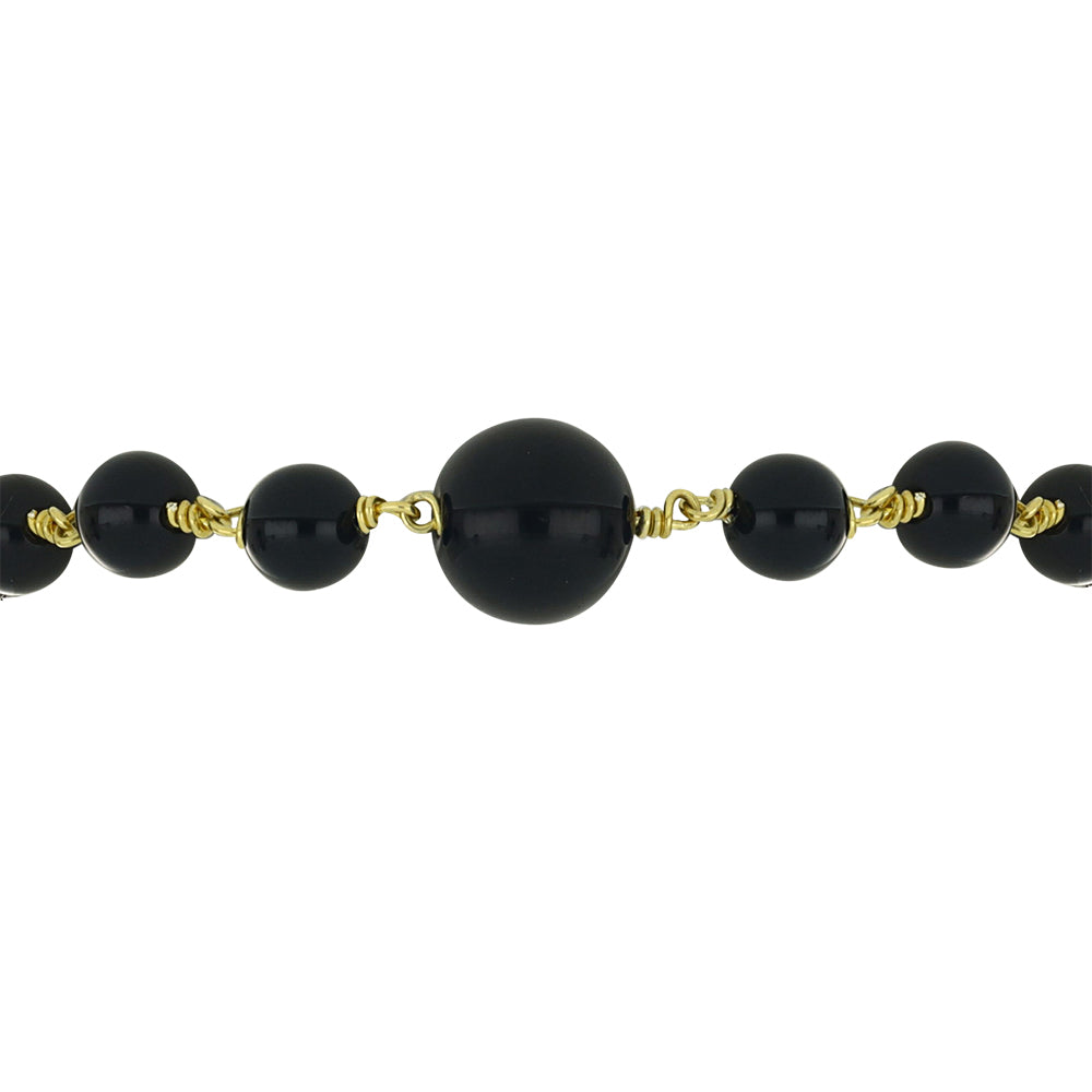 Brățară din Argint 925 Placat cu Aur ( 2.07 grame ) cu Onix Negru 22.71 Carate
