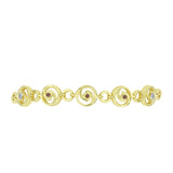 Brățară din Argint 925 Placat cu Aur ( 7.09 grame ) cu Diamant de culoarea Șampaniei și Diamant Alb 0.09 Carate