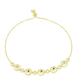 Brățară din Argint 925 Placat cu Aur ( 7.09 grame ) cu Diamant de culoarea Șampaniei și Diamant Alb 0.09 Carate
