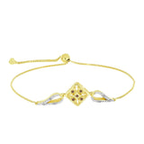 Brățară din Argint 925 Placat cu Aur ( 4.82 grame ) cu Diamant de culoarea Șampaniei și Diamant Alb 0.09 Carate