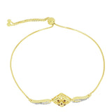 Brățară din Argint 925 Placat cu Aur ( 4.82 grame ) cu Diamant de culoarea Șampaniei și Diamant Alb 0.09 Carate