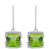 Cercei din Argint 925 ( 3.19 grame ) cu Cuarț Verde și Topaz Alb 7.95 Carate