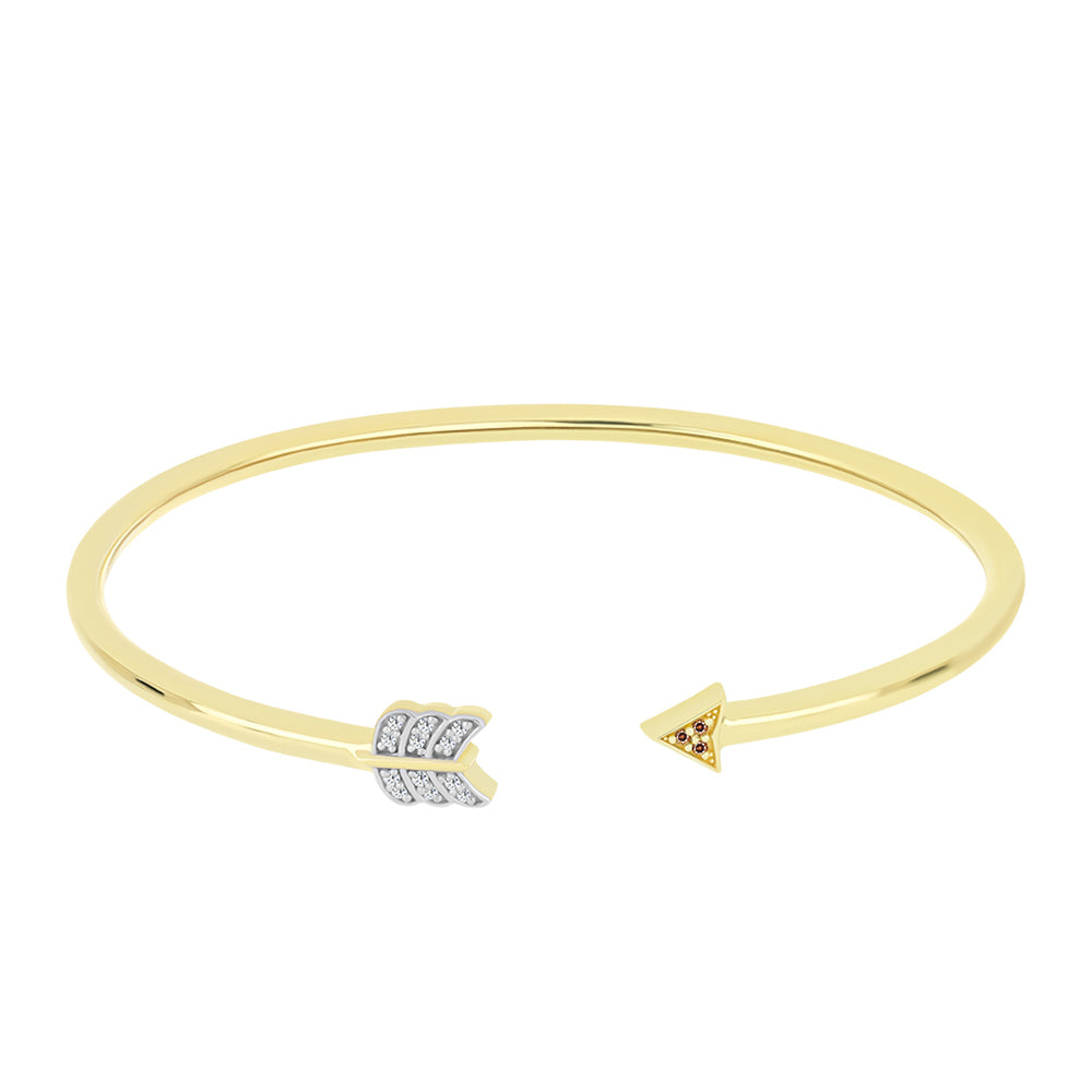 Brățară din Argint 925 Placat cu Aur ( 8.01 grame ) cu Diamant de culoarea Șampaniei și Diamant Alb 0.1 Carate