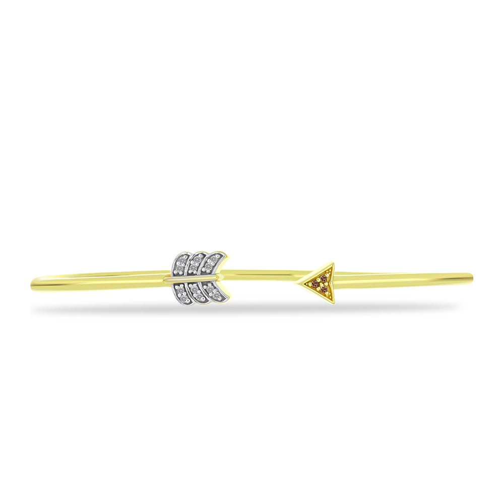 Brățară din Argint 925 Placat cu Aur ( 8.01 grame ) cu Diamant de culoarea Șampaniei și Diamant Alb 0.1 Carate