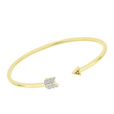 Brățară din Argint 925 Placat cu Aur ( 8.01 grame ) cu Diamant de culoarea Șampaniei și Diamant Alb 0.1 Carate