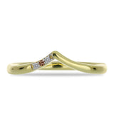 Inel din Argint 925 Placat cu Aur ( 1.8 grame ) cu Diamant de culoarea Șampaniei și Diamant Alb 0.02 Carate