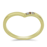 Inel din Argint 925 Placat cu Aur ( 1.8 grame ) cu Diamant de culoarea Șampaniei și Diamant Alb 0.02 Carate