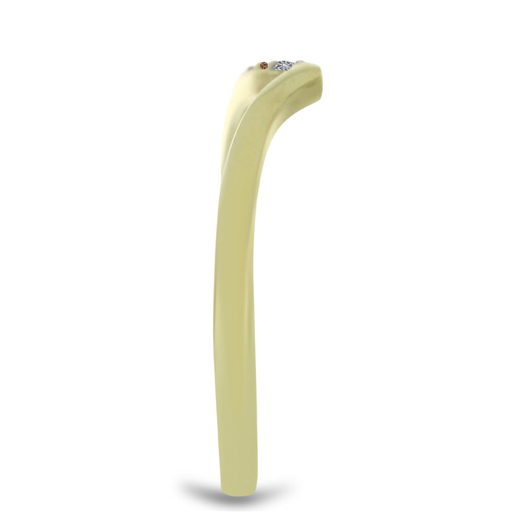 Inel din Argint 925 Placat cu Aur ( 1.8 grame ) cu Diamant de culoarea Șampaniei și Diamant Alb 0.02 Carate