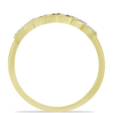 Inel din Argint 925 Placat cu Aur ( 2.14 grame ) cu Diamant de culoarea Șampaniei și Diamant Alb 0.14 Carate