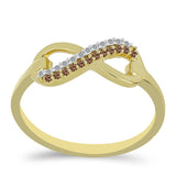 Inel din Argint 925 Placat cu Aur ( 2.56 grame ) cu Diamant de culoarea Șampaniei și Diamant Alb 0.16 Carate