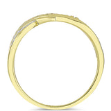 Inel din Argint 925 Placat cu Aur ( 2.77 grame ) cu Diamant de culoarea Șampaniei și Diamant Alb 0.1 Carate