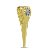 Inel din Argint 925 Placat cu Aur ( 2.77 grame ) cu Diamant de culoarea Șampaniei și Diamant Alb 0.1 Carate