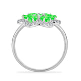 Inel din Argint 925 ( 3.38 grame ) cu Opal Hialit și Topaz Alb 1.57 Carate