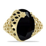 Inel din Argint 925 Placat cu Aur ( 4.79 grame ) cu Onix Negru Suwar 7.14 Carate