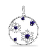 Pandantiv din Argint 925 ( 2.98 grame ) cu Iolit și Topaz Alb 0.75 Carate