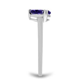 Inel din Argint 925 ( 1.91 grame ) cu Iolit și Topaz Alb 0.61 Carate