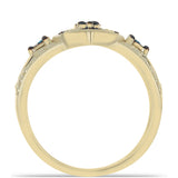 Inel din Argint 925 Placat cu Aur ( 6.09 grame ) cu Diamant Albastru 0.08 Carate
