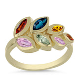 Inel din Argint 925 Placat cu Aur ( 3.32 grame ) cu Safir Rosebery Curcubeu 1.33 Carate
