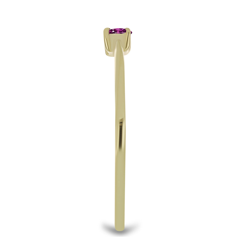 Inel din Argint 925 Placat cu Aur ( 0.95 grame ) cu Safir Violet 0.13 Carate