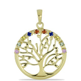 Pandantiv din Argint 925 Placat cu Aur ( 3.51 grame ) cu Safir Rosebery Curcubeu 0.45 Carate