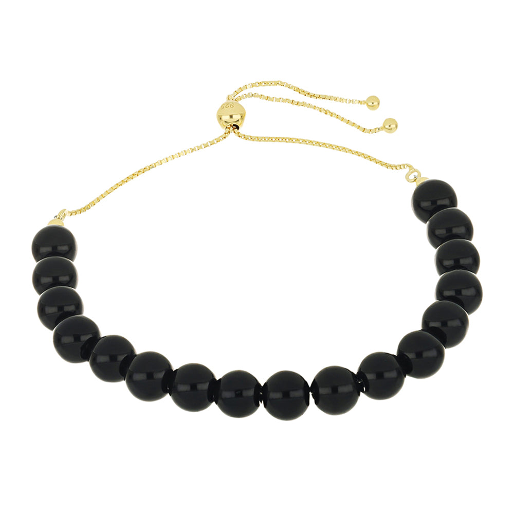 Brățară din Argint 925 Placat cu Aur ( 1.76 grame ) cu Onix Negru Suwar 59.93 Carate