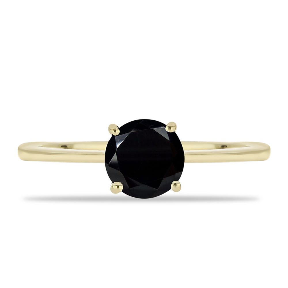 Inel din Argint 925 Placat cu Aur ( 1.37 grame ) cu Onix Negru Suwar 1.2 Carate