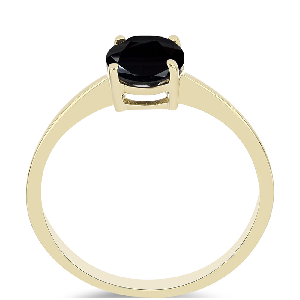Inel din Argint 925 Placat cu Aur ( 1.37 grame ) cu Onix Negru Suwar 1.2 Carate