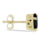 Cercei din Argint 925 Placat cu Aur ( 1.49 grame ) cu Onix Negru Suwar 2.1 Carate
