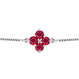Brățară din Argint 925 ( 2.78 grame ) cu Rubin Malagasy și Diamant Alb 1.57 Carate