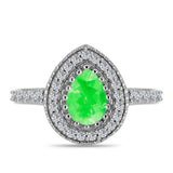 Inel din Argint 925 ( 3.19 grame ) cu Opal Hialit și Topaz Alb 0.87 Carate