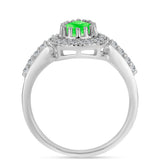 Inel din Argint 925 ( 3.19 grame ) cu Opal Hialit și Topaz Alb 0.87 Carate