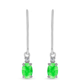 Cercei din Argint 925 ( 1.46 grame ) cu Opal Hialit și Topaz Alb 0.69 Carate