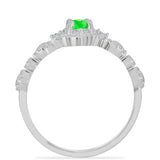 Inel din Argint 925 ( 2.41 grame ) cu Opal Hialit și Topaz Alb 0.46 Carate