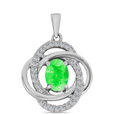 Pandantiv din Argint 925 ( 1.48 grame ) cu Opal Hialit și Topaz Alb 0.87 Carate