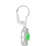 Cercei din Argint 925 ( 3.4 grame ) cu Opal Hialit și Topaz Alb 1.55 Carate