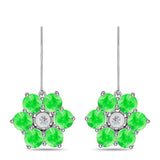 Cercei din Argint 925 ( 1.88 grame ) cu Opal Hialit și Topaz Alb 1.1 Carate