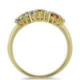 Inel din Argint 925 Placat cu Aur ( 3.14 grame ) cu Safir Rosebery Curcubeu 2.34 Carate