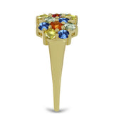 Inel din Argint 925 Placat cu Aur ( 3.14 grame ) cu Safir Rosebery Curcubeu 2.34 Carate